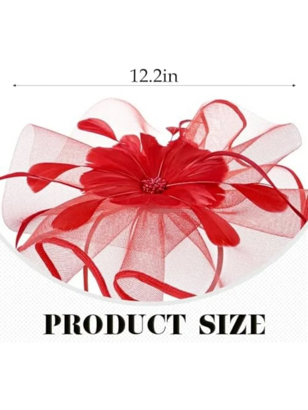 Chic Vintage Tea Party Hat - Mesh Fascinator Headband with Flower & Feather for
